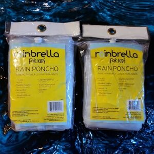 2 Kids' Clear Hooded Rainbrella Rain Poncho